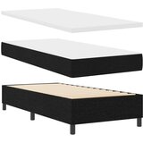 Postelja z vzmetnico in klopjo Črna 90x200 cm Tkanina, (22083551) | Shoptok.si