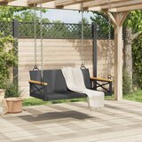  Klupa za ljuljanje crna 109 x 62 x 40 cm od poliratana | Eponuda.com