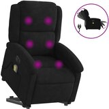 Maison Chic Električni masažni naslanjač - Relax naslanjač s funkcijo vstajanja črn žamet, (22062150) u