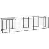  Pasji boks črn 4,84 m² jeklo - - črna - 33.45 - 440 x 110 x 110 cm - 2025- | Shoptok.si