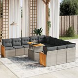  11-dijelni set vrtnih sofa od poliratana s jastucima sivi | shoptok.hr