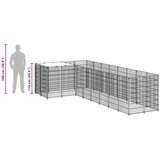  Kavez za pse crni 6,05 m² čelični | Eponuda.com