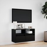  Zidni TV ormarić s LED svjetlima crni 80 x 31 x 45 cm | shoptok.hr