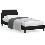 vidaXL Posteljni okvir z vzglavjem črn 90x190 cm umetno usnje | Shoptok.si
