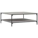 Maison Chic Klubska mizica - kavna mizica - Nizka mizica siva sonoma 100x100x40 cm inženirski les, (21753184) | Shoptok.si
