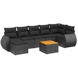  8-dijelni set vrtnih sofa od poliratana s jastucima crni | shoptok.hr