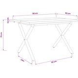  90 x 90 x 75 cm Čvrsto drvo akacije Prirodna i bijela | shoptok.hr