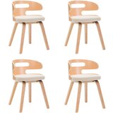 Furnova Jedilni stoli 4 kosi krem ukrivljen les in umetno usnje, (21929095) | Shoptok.si