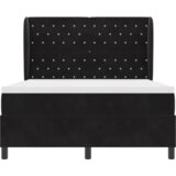 vidaXL Box Spring Krevet s Madracem Crni 140x200 cm Baršun | shoptok.hr