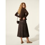 Sinsay Midi suknja od imitacije brušene kože | shoptok.hr