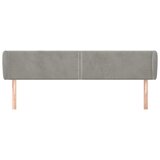  Uzglavlje s ušima svjetlosivo 203x23x78/88 cm baršunasto | shoptok.hr