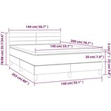  Box spring postelja z vzmetnico LED krem 140x200 cm blago | Shoptok.si
