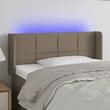 vidaXL LED posteljno vzglavje taupe 103x16x78/88 cm blago