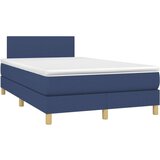  Box spring postelja z vzmetnico moder 120x200 cm blago, (20725266) | Shoptok.si