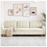 vidaXL Trosjed od tkanine Krem 210 cm baršunasti | shoptok.hr