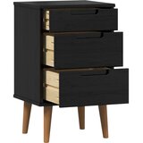  Nočna omarica s predalom Črna 40 x 35 x 65 cm Masivna borovina, (5000233516) | Shoptok.si