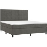  box spring s madracem LED tamnosivi 180x200 cm baršun | shoptok.hr