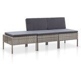 The Living Store Vrtna sedežna garnitura z blazinami 3-delna poli ratan siva - Vrtna Garnitura, (21475268) | Shoptok.si