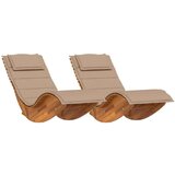  Suncobran Set od 2 Taupe Čvrsto drvo akacije Standardno | shoptok.hr