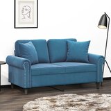  Dvosjed s ukrasnim jastucima plavi 120 cm baršunasti | shoptok.hr