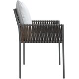  Vrtne stolice s jastucima 2 kom smeđe 54x61x83 cm od poliratana | shoptok.hr