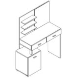 CARRYHOME kozmetična miza leseni material | Shoptok.si