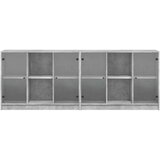 vidaXL Knjižna omara z vrati betonsko siva 204x37x75 cm inženirski les | Shoptok.si