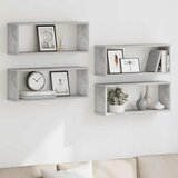  Kockaste zidne police 4 kom boja betona 60 x 15 x 23 cm drvene | shoptok.hr