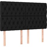  Krevet box spring s madracem LED crni 140x200 cm od tkanine | shoptok.hr