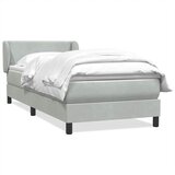 Box Spring krevet s madracem svijetlo sivi 90x220 cm baršun | shoptok.hr