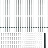 vidaXL Ograda sa stupovima 11 kom U-kanal Zelena 150 cm čelik, Šesterokutna ograda Zelena 1,5x50 m čelik | shoptok.hr