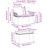  Vrtni set za objed s jastukom 2 pcs Prirodna poliratan | Eponuda.com