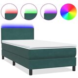 Box spring postelja z vzmetnico temno zelena 90x210 cm žamet, (21790815) | Shoptok.si