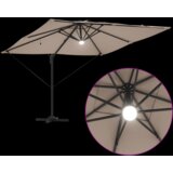 vidaXL Kantilever Roma parasol z LED lučmi Taupe 286x285x270 cm Aluminij | Shoptok.si