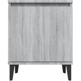  Noćni ormarići s metalnim nogama boja sivog hrasta 40x30x50 cm | shoptok.hr