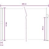  Retraktabilna bočna tende Siva 600 x 140 cm Poliester | shoptok.hr
