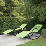vidaXL gugalni ležalnik 2 kosa zeleno jeklo in tekstil | Shoptok.si