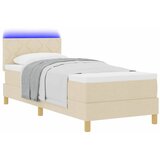 LED Box Spring Krevet s LED trakama Krema 80 x 200 cm tkanina | Eponuda.ba