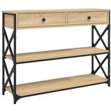 Maison Chic Konzolna mizica - miza ob steni sonoma hrast 100x28x75 cm inženirski les, (21786078) Cene