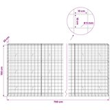  Gabion s žicom debljine 5 mm i mrežom 10x10 cm 700x30x150 cm | shoptok.hr