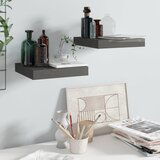 Maison Chic 2 kosi Stenske Police - Viseče police visok sijaj sive 23x23,5x3,8 cm MDF, (21793977) | Shoptok.si