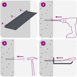  Polica na zidu s policom Zidne 4 pcs Antracit 60 x 18 x 2 5 cm - Antracit 60 x 18 cm 4 | shoptok.hr