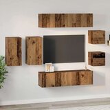 vidaXL Set TV komoda s policom Zidne s pohranom s vratima 8 pcs Staro drvo 30.5 x 30 x 60 cm | shoptok.hr