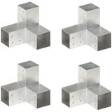 vidaXL Spojniki za stebre 4 kosi Y oblike pocinkana kovina 81x81 mm, (21832086) | Shoptok.si