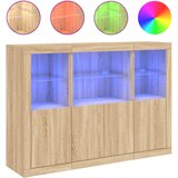 Maison Chic Komoda - Predalnik z LED lučkami 3 kosi sonoma hrast inženirski les, (21720263) | Shoptok.si