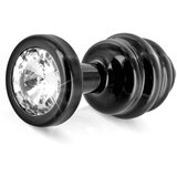 Diogol Anni - analni rebrasti dildo od bijelog kamena - crni - (3cm) | shoptok.hr