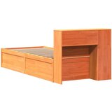 vidaXL Posteljni okvir brez vzmetnice voščeno rjav 75x190 cm borovina | Shoptok.si