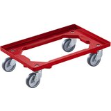 eurokraft basic Profesionalen pomičen okvir, 600 x 400 mm, 4 vrtljiva kolesa z gumijasto oblogo, rdeč | Shoptok.si