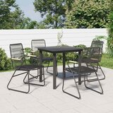  5-dijelni vrtni blagovaonski set od PVC ratana crni Crna | shoptok.hr