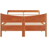  Okvir kreveta s uzglavljem voštano smeđi 120x200 cm od borovine | shoptok.hr
